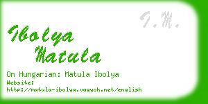 ibolya matula business card